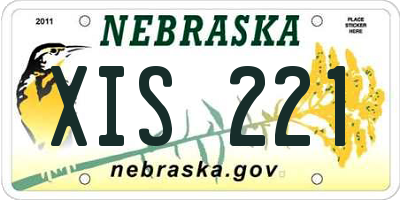 NE license plate XIS221