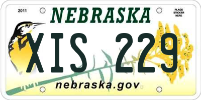 NE license plate XIS229