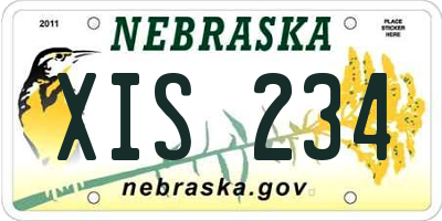 NE license plate XIS234