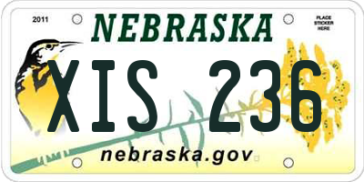 NE license plate XIS236
