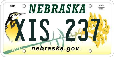 NE license plate XIS237