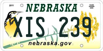NE license plate XIS239
