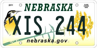 NE license plate XIS244