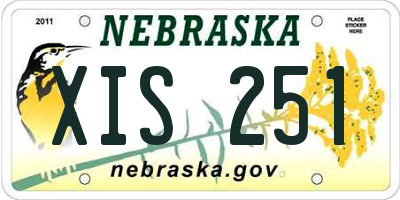 NE license plate XIS251