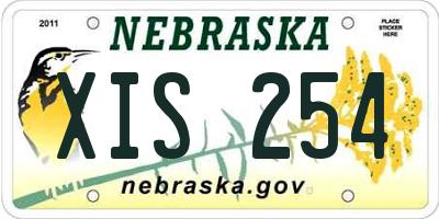 NE license plate XIS254