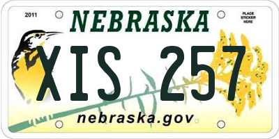 NE license plate XIS257