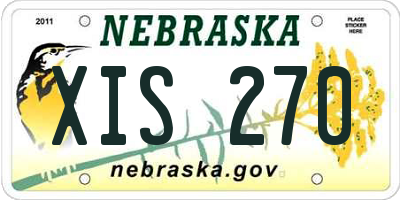 NE license plate XIS270