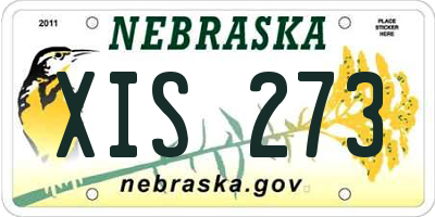 NE license plate XIS273