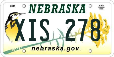 NE license plate XIS278