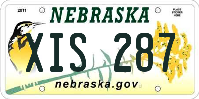NE license plate XIS287
