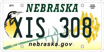 NE license plate XIS308