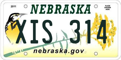 NE license plate XIS314
