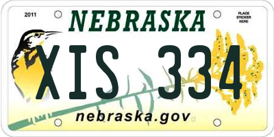 NE license plate XIS334