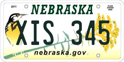 NE license plate XIS345