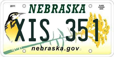 NE license plate XIS351