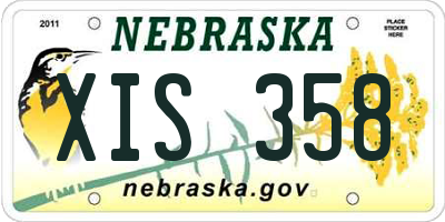 NE license plate XIS358