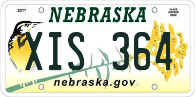 NE license plate XIS364