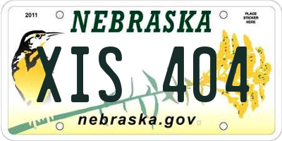 NE license plate XIS404