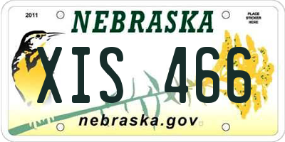 NE license plate XIS466