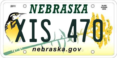 NE license plate XIS470