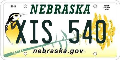 NE license plate XIS540