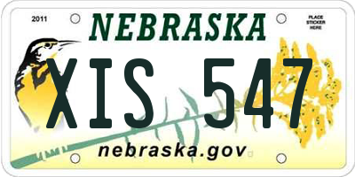 NE license plate XIS547