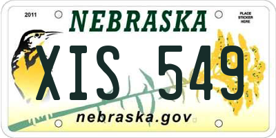 NE license plate XIS549