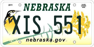 NE license plate XIS551