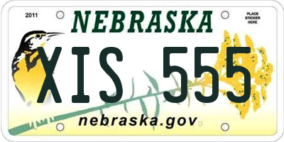 NE license plate XIS555