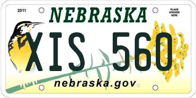 NE license plate XIS560