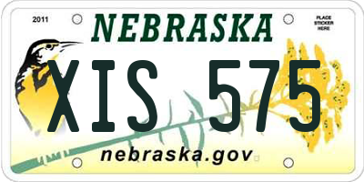 NE license plate XIS575
