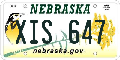 NE license plate XIS647