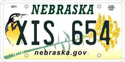 NE license plate XIS654