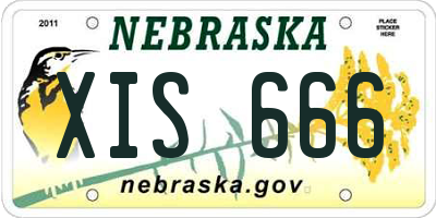 NE license plate XIS666