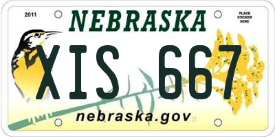 NE license plate XIS667