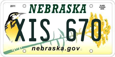 NE license plate XIS670