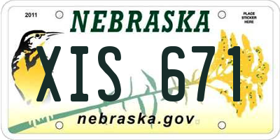 NE license plate XIS671