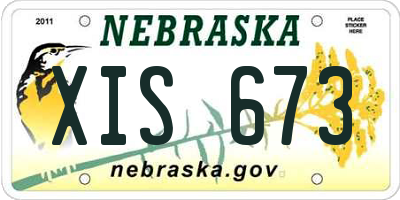 NE license plate XIS673