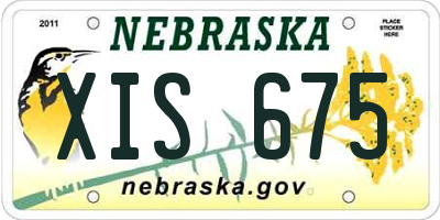 NE license plate XIS675