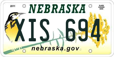NE license plate XIS694