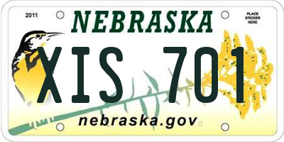 NE license plate XIS701