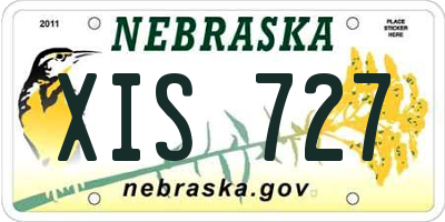 NE license plate XIS727
