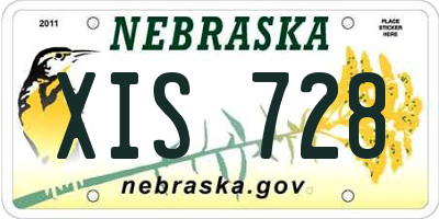 NE license plate XIS728