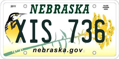 NE license plate XIS736