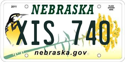 NE license plate XIS740