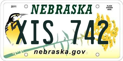 NE license plate XIS742
