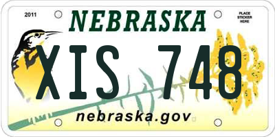 NE license plate XIS748
