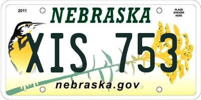 NE license plate XIS753