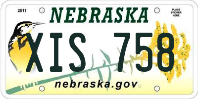 NE license plate XIS758