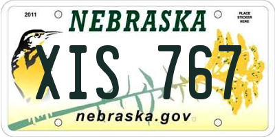 NE license plate XIS767